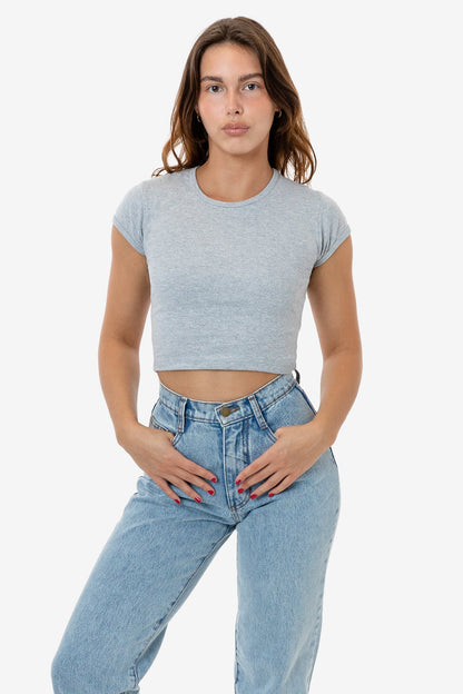 43035 - Cap Sleeve Baby Rib Crop Top