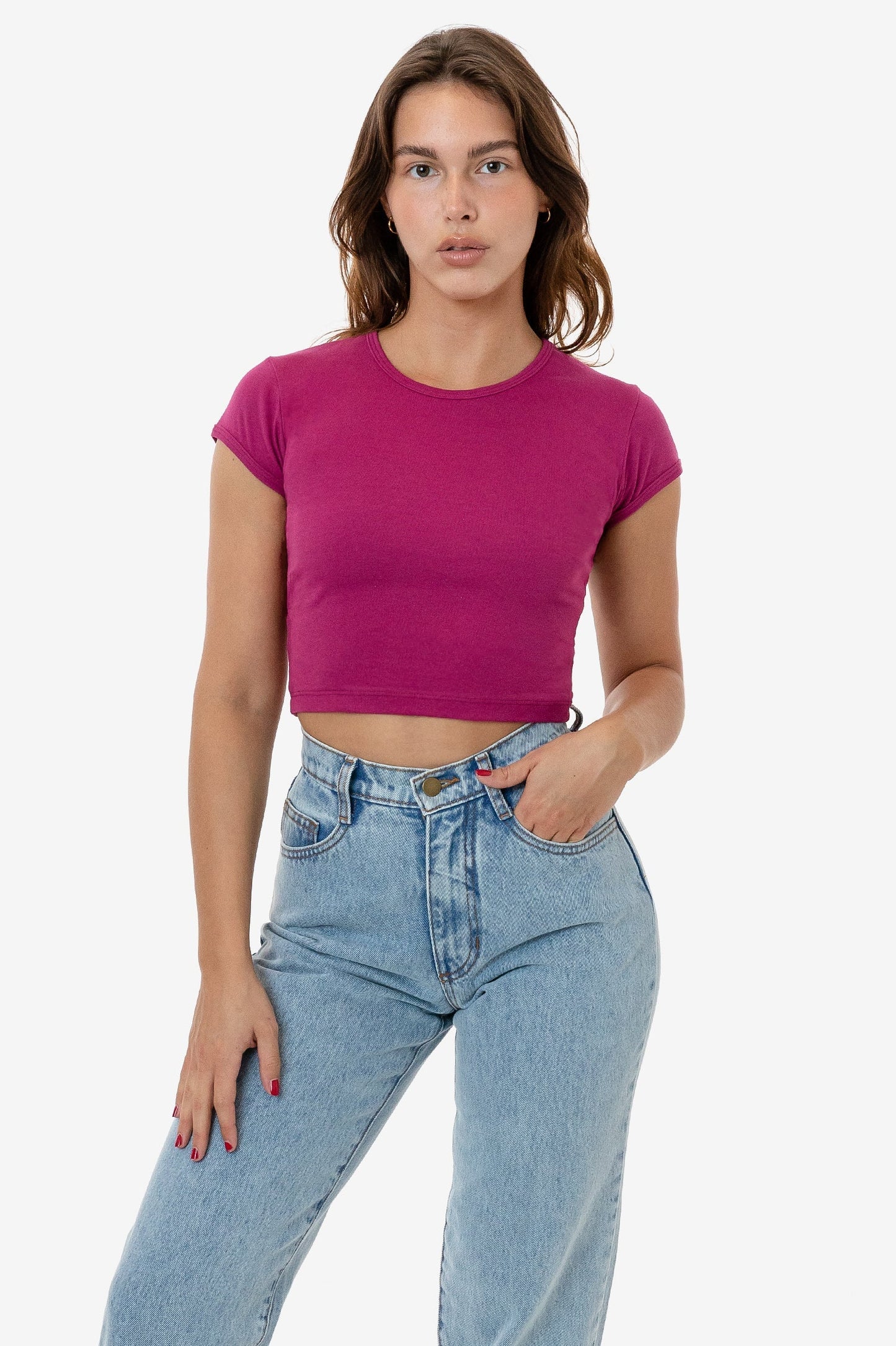 43035 - Cap Sleeve Baby Rib Crop Top