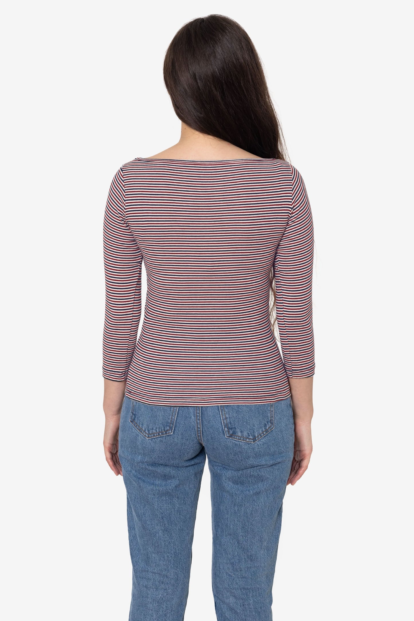 43044 - Baby Rib 3/4 Sleeve Boatneck Top