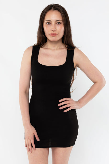 43049 - Baby Rib Square Neck Tank Dress