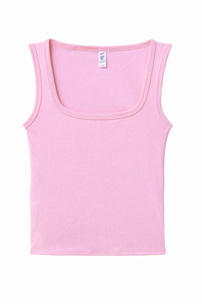 43055 - Baby Rib Square Neck Tank Top