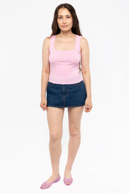 43055 - Baby Rib Square Neck Tank Top