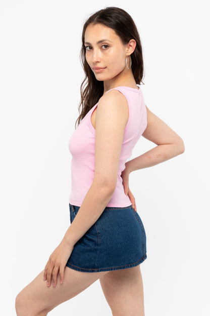 43055 - Baby Rib Square Neck Tank Top