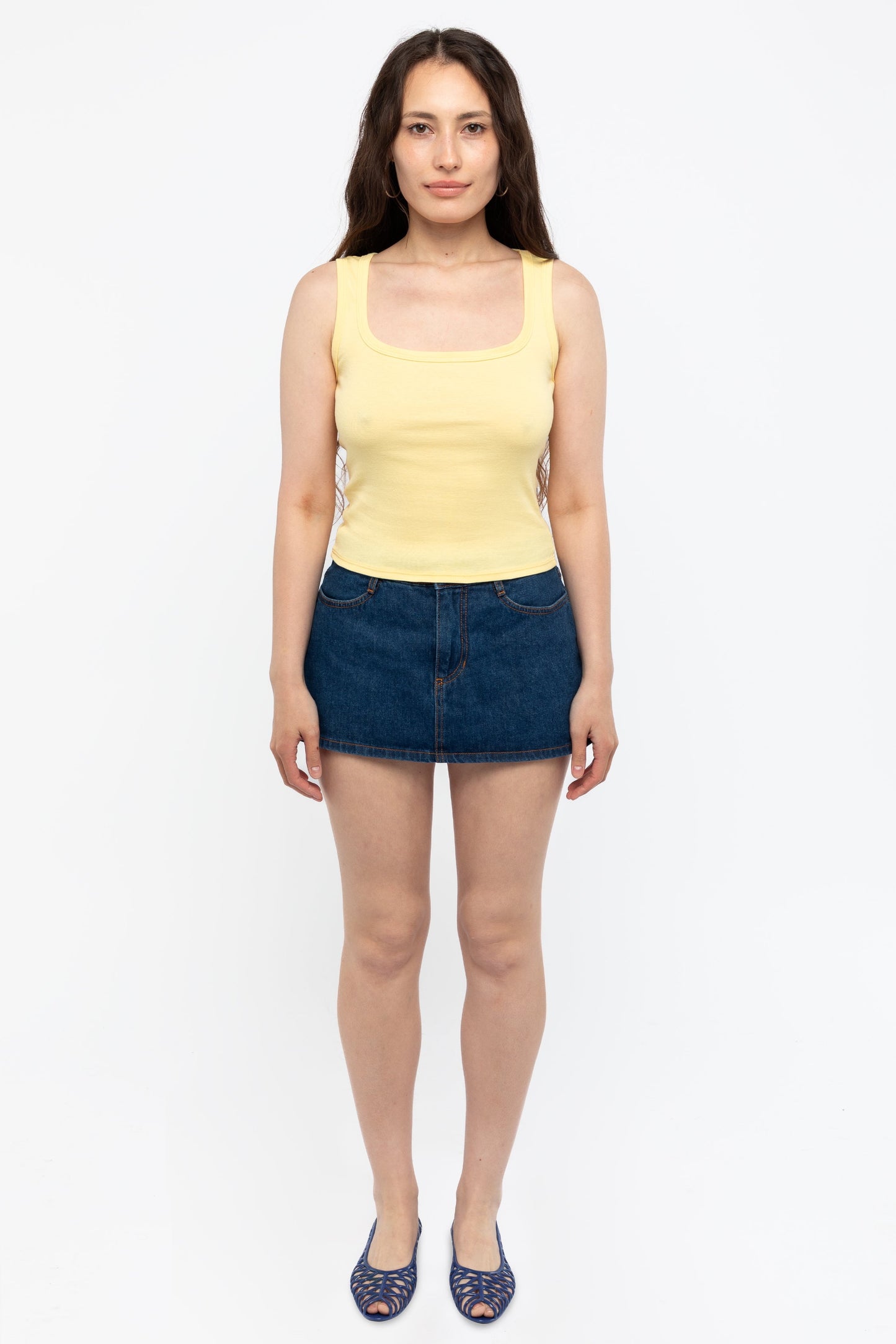 43055 - Baby Rib Square Neck Tank Top