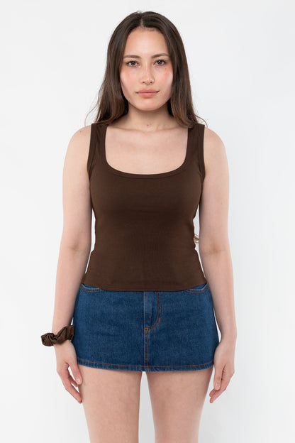 43055 - Baby Rib Square Neck Tank Top