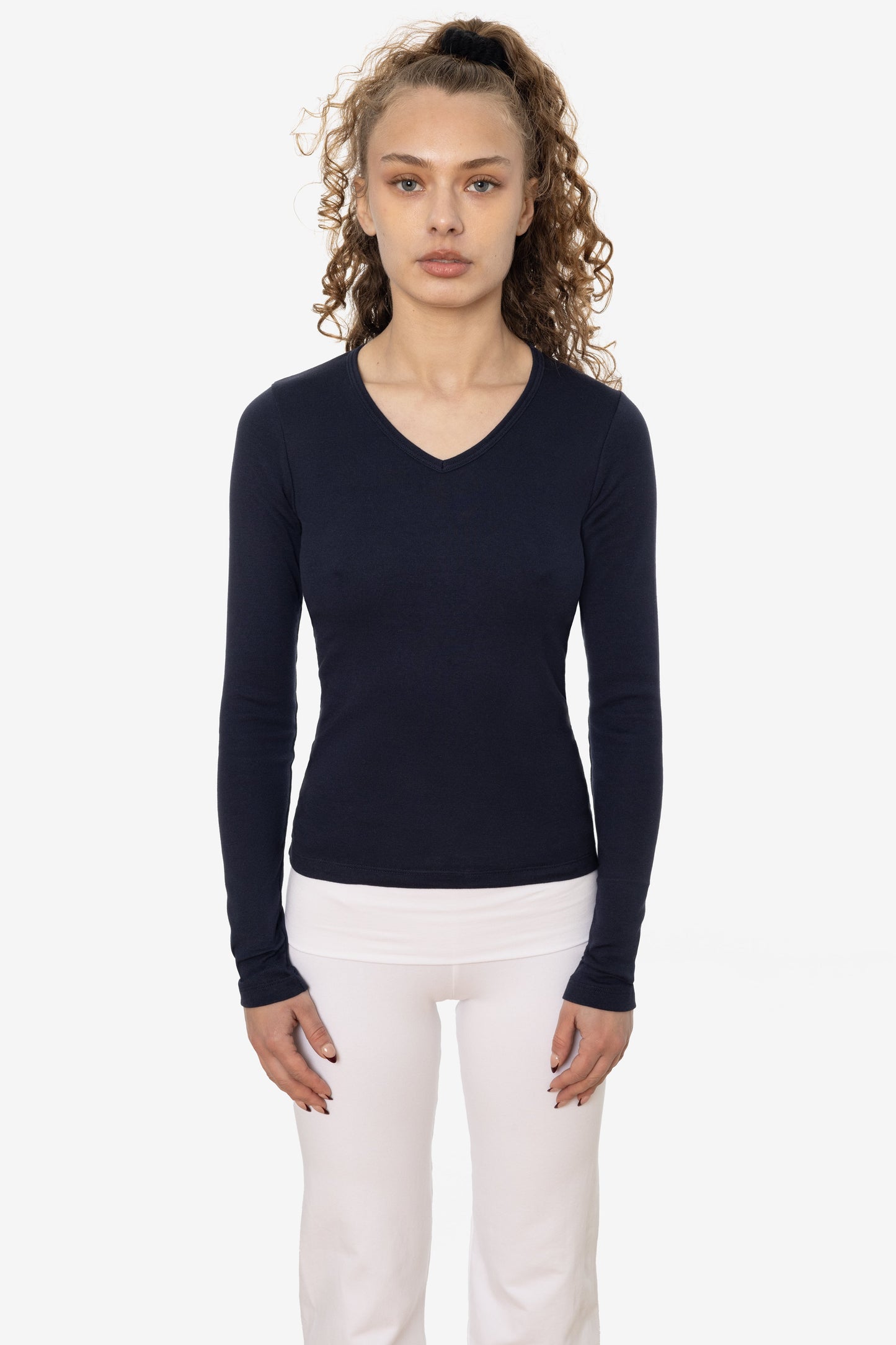 43076 - Baby Rib L/S V-Neck Tee