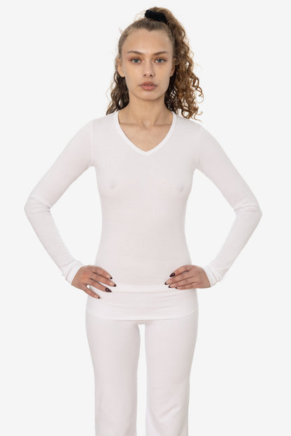 43076 - Baby Rib L/S V-Neck Tee