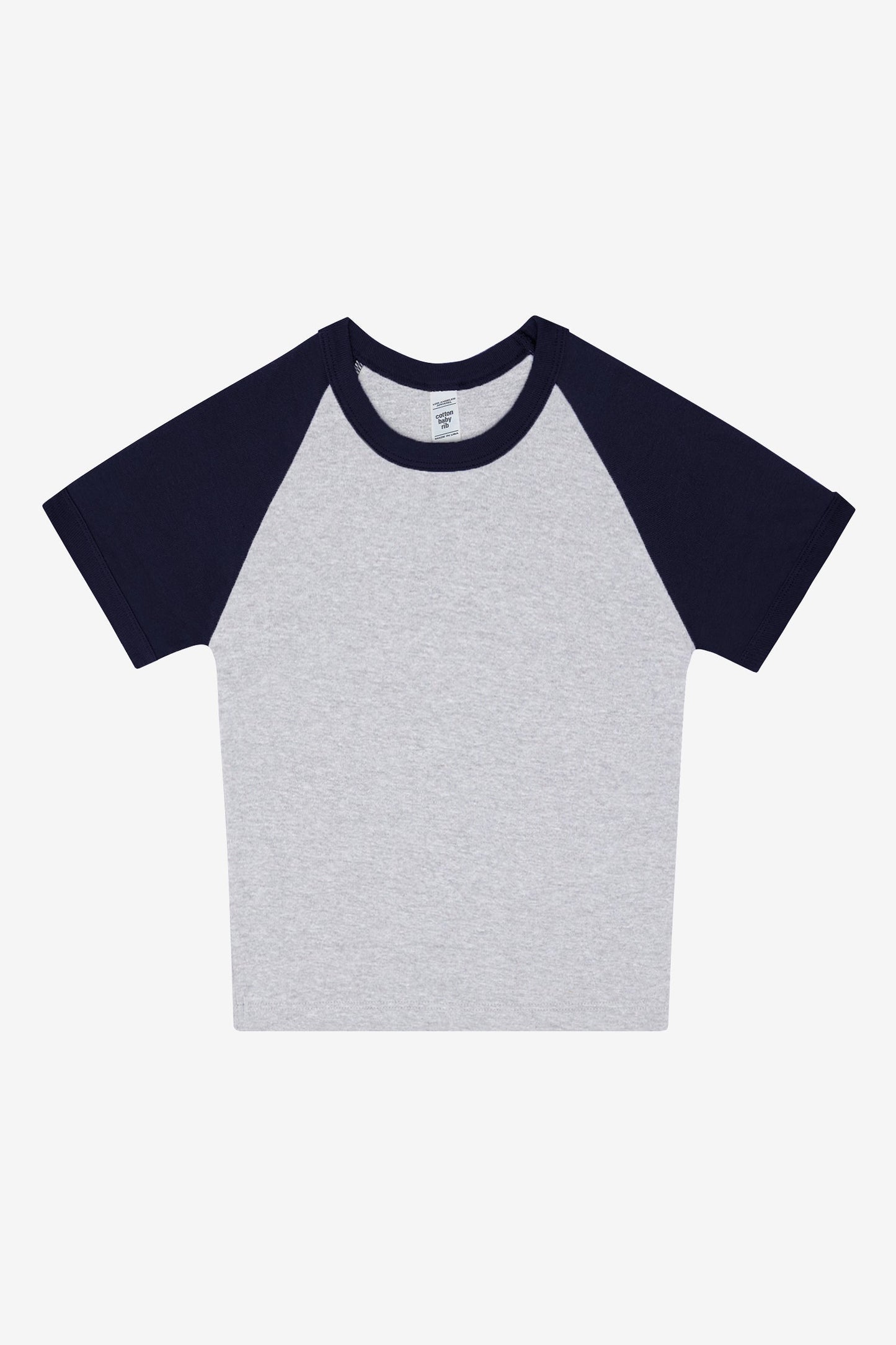 43077 - Baby Rib Short Sleeve Cropped Raglan