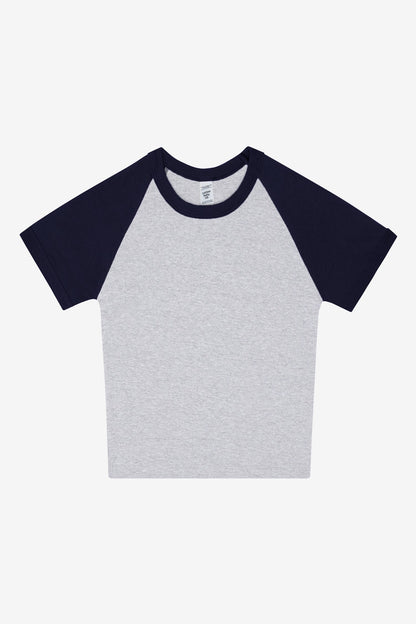 43077 - Baby Rib Short Sleeve Cropped Raglan