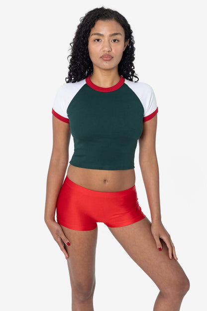43077 - Baby Rib Short Sleeve Cropped Raglan