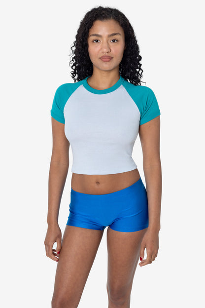43077 - Baby Rib Short Sleeve Cropped Raglan