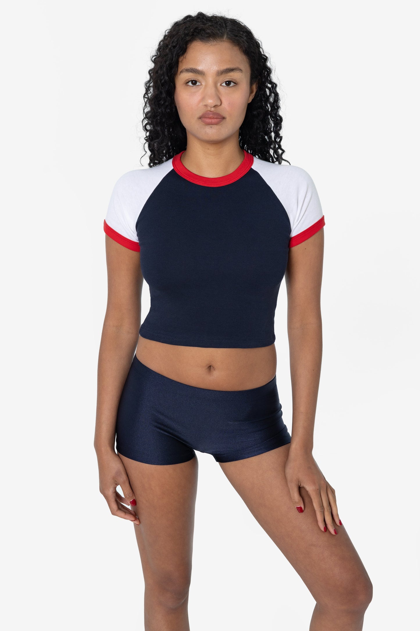 43077 - Baby Rib Short Sleeve Cropped Raglan