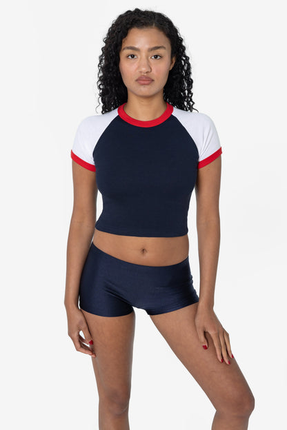 43077 - Baby Rib Short Sleeve Cropped Raglan