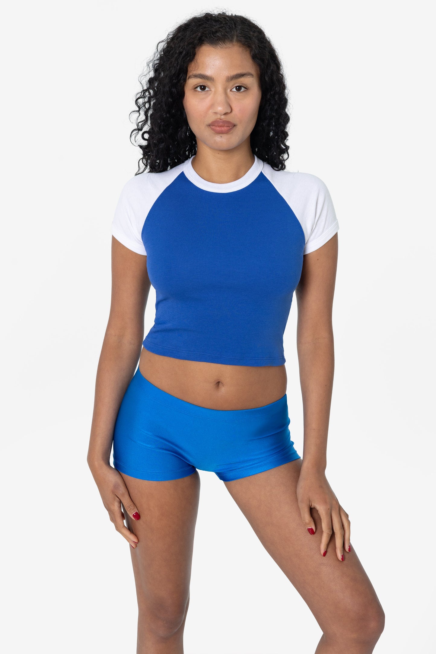 43077 - Baby Rib Short Sleeve Cropped Raglan