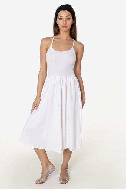 43208X - Baby Rib Cross Back Midi Dress