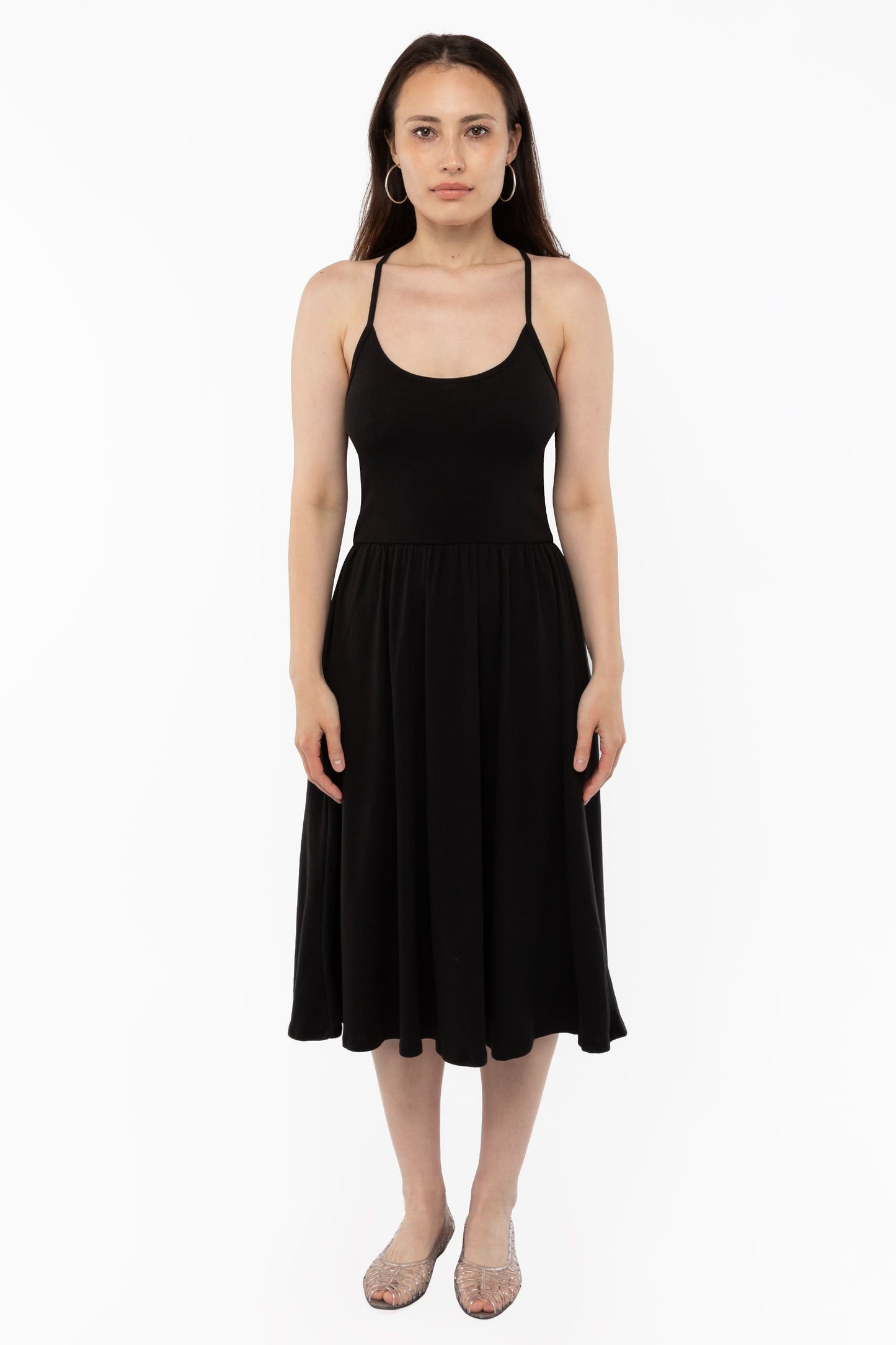 43208X - Baby Rib Cross Back Midi Dress