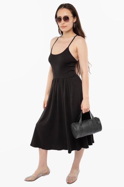 43208X - Baby Rib Cross Back Midi Dress