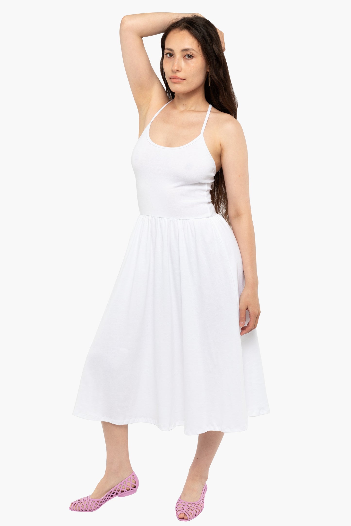 43208X - Baby Rib Cross Back Midi Dress