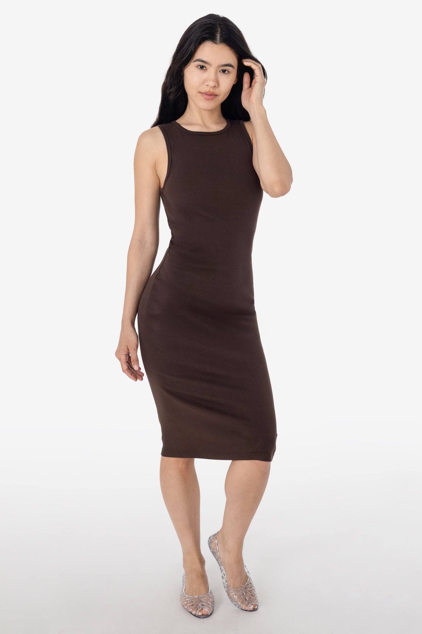 43240GD - Manantial Baby Rib Midi Dress