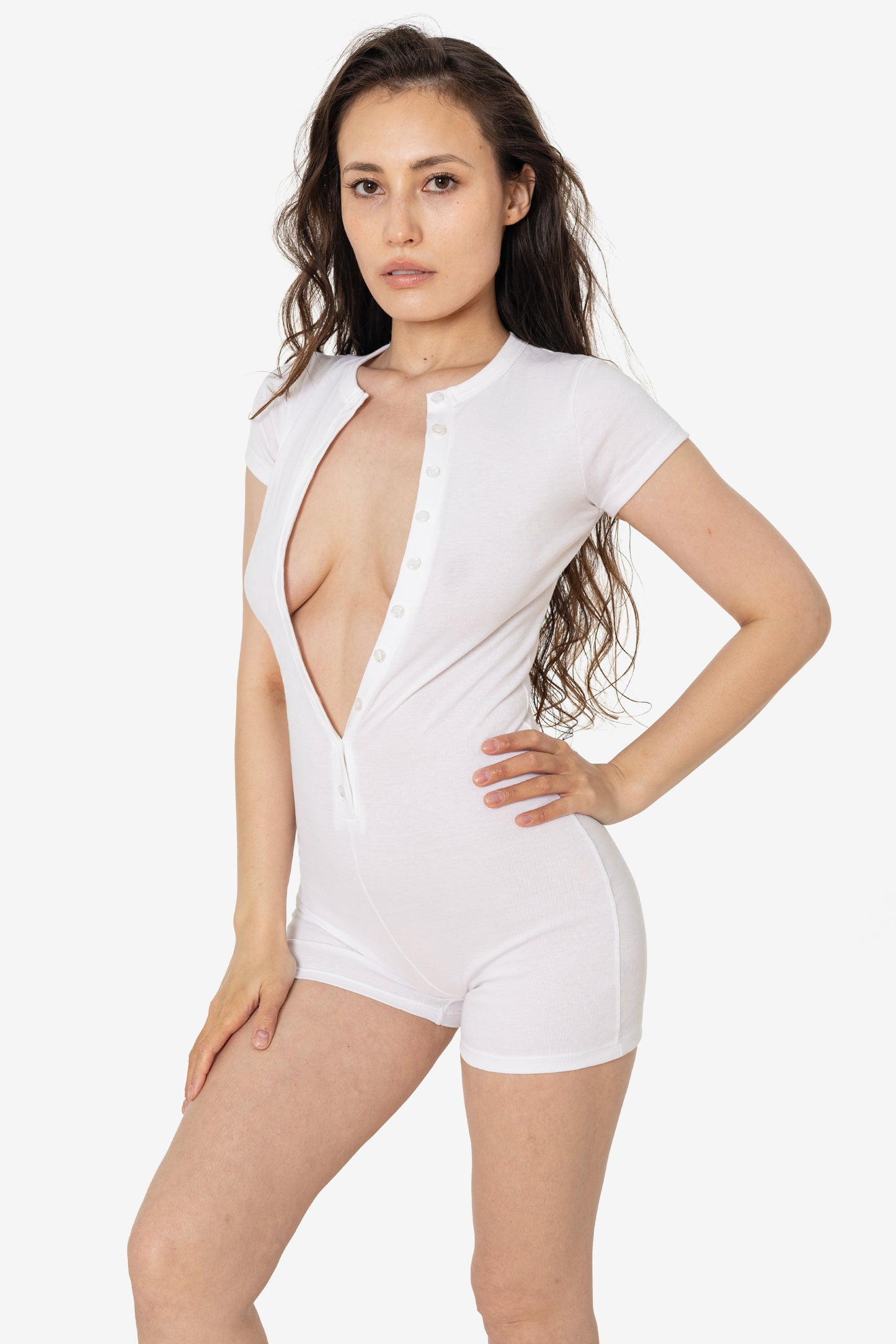 43360 - Baby Rib Button Front Romper