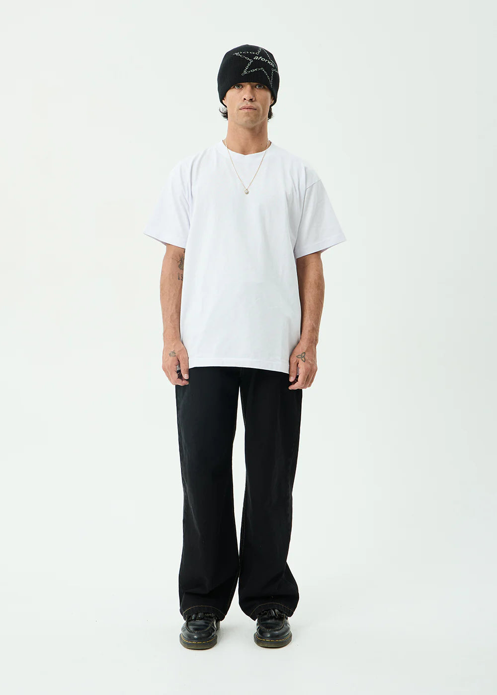AFENDS Mens Pablo - Denim Baggy Jean - Washed Black