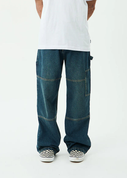 AFENDS Mens Richmond - Denim Workwear Jean - Vintage Wash