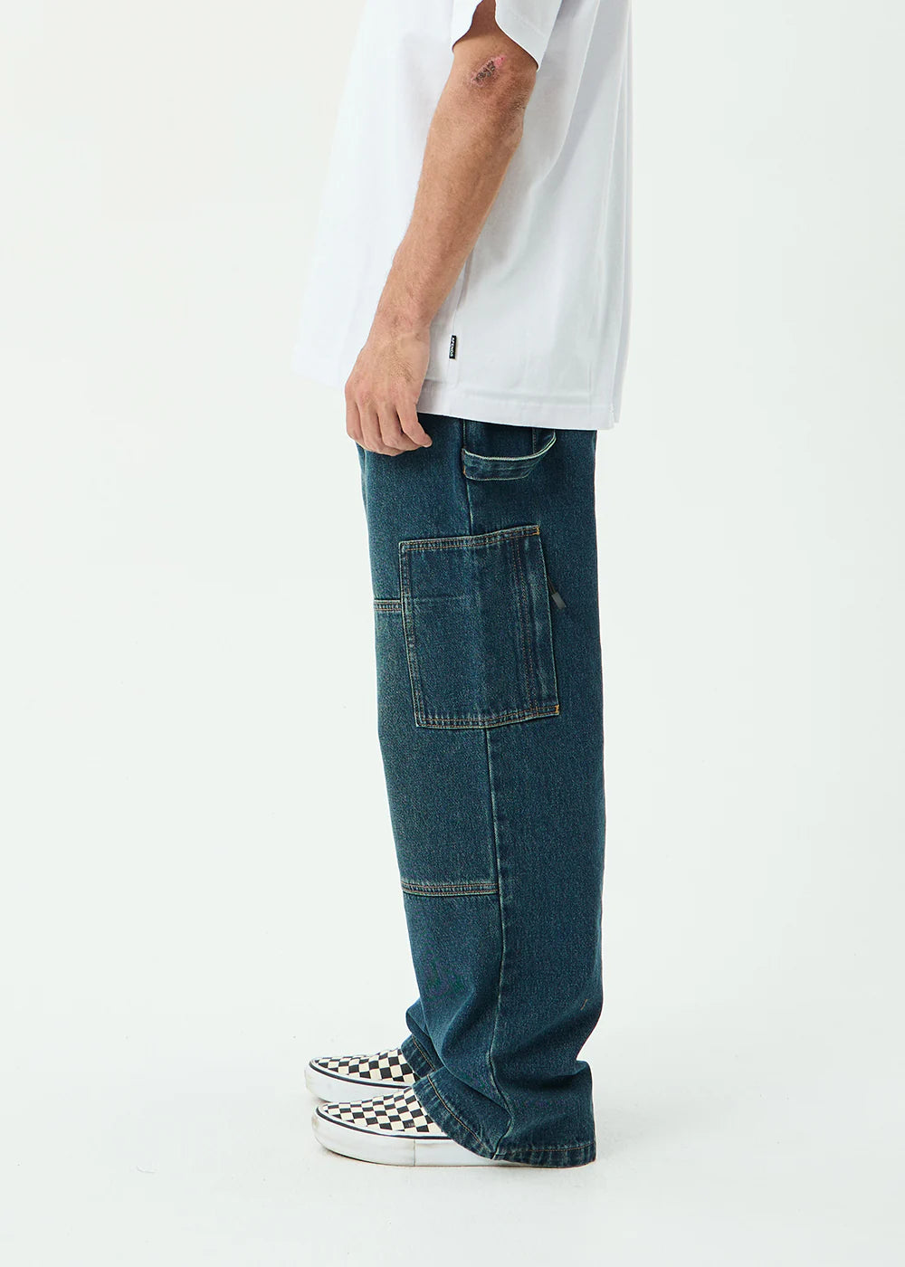 AFENDS Mens Richmond - Denim Workwear Jean - Vintage Wash