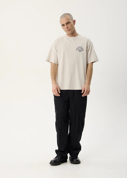 AFENDS Mens Scorpius - Heavyweight Boxy Tee - Moonbeam