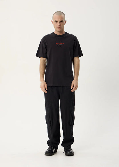 AFENDS Mens Anniversary - Retro Tee - Stone Black