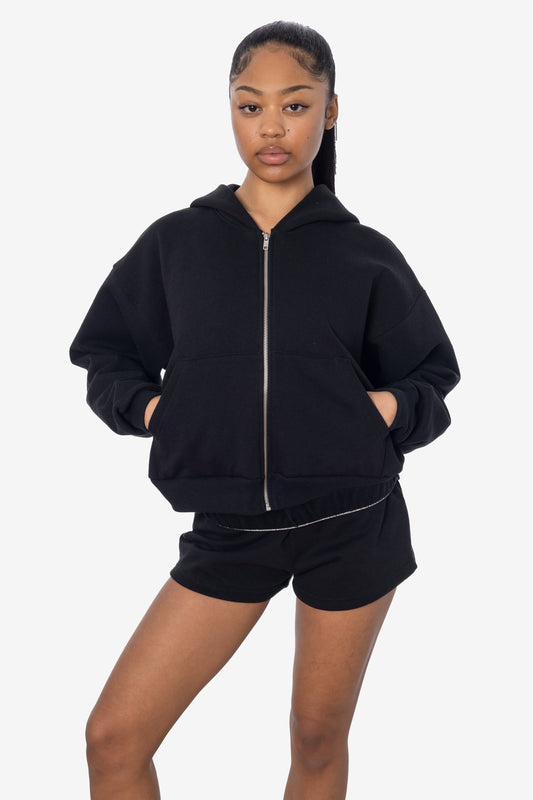 HF16 - Heavy Fleece Cropped Zip-Up Hoodie (Piece Dye)