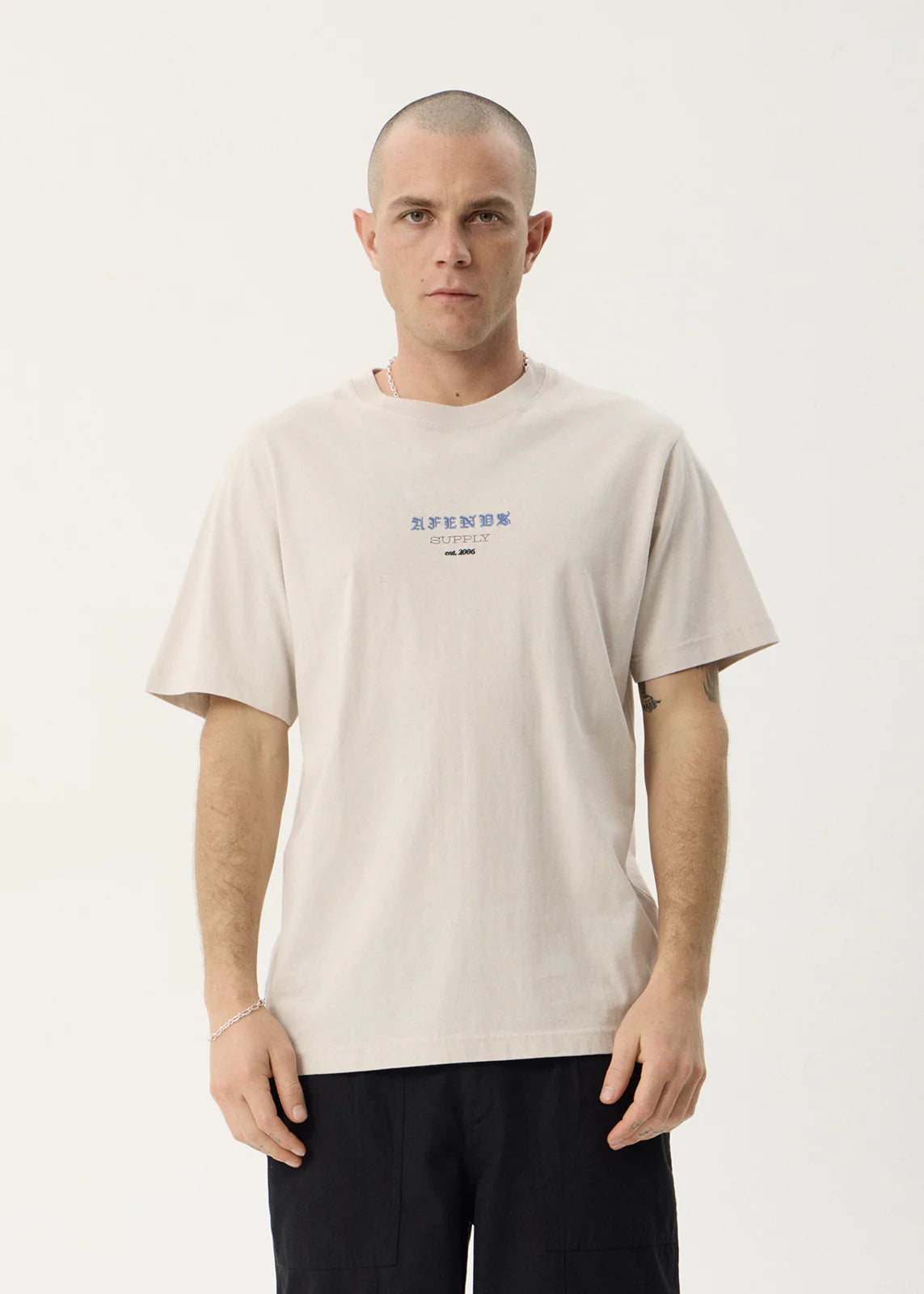 AFENDS Mens Anniversary - Retro Tee - Moonbeam