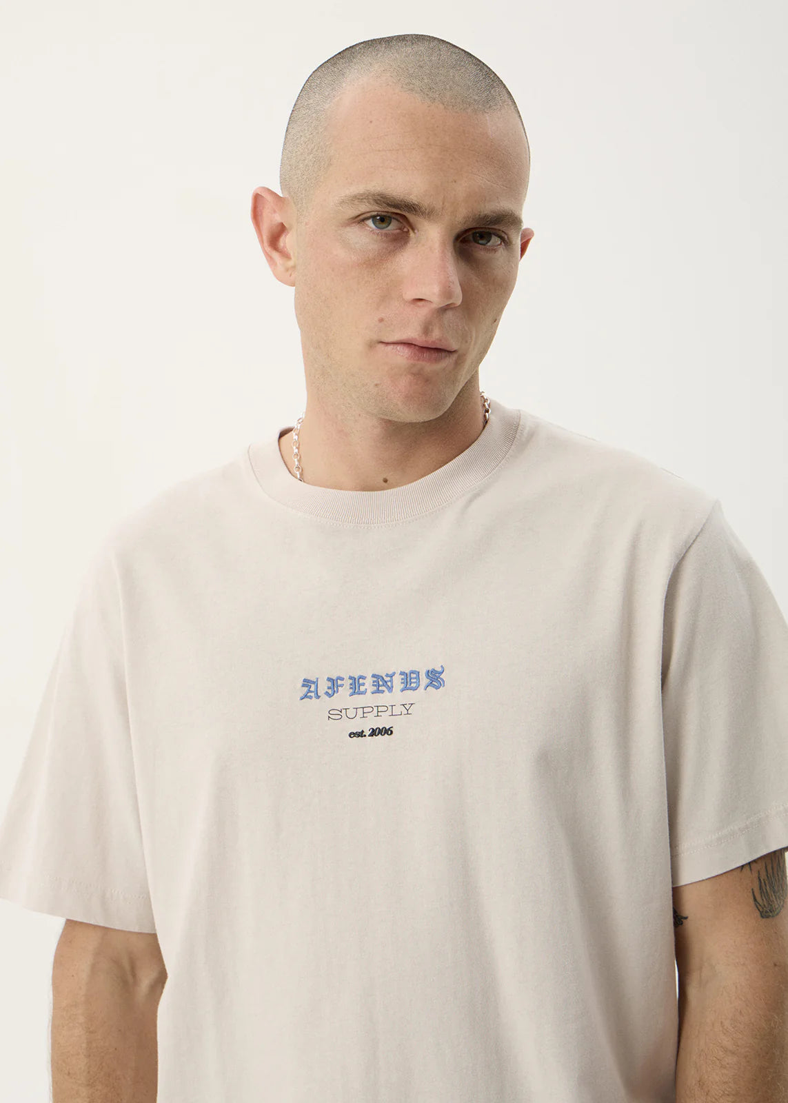 AFENDS Mens Anniversary - Retro Tee - Moonbeam