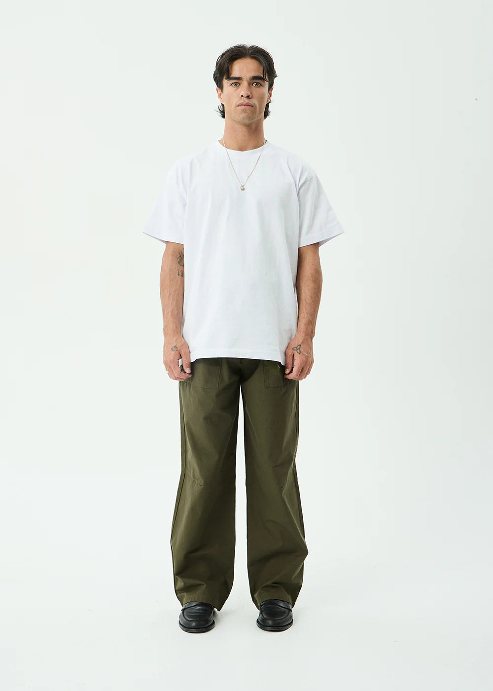 AFENDS Mens Glider - Pleated Pant - Military