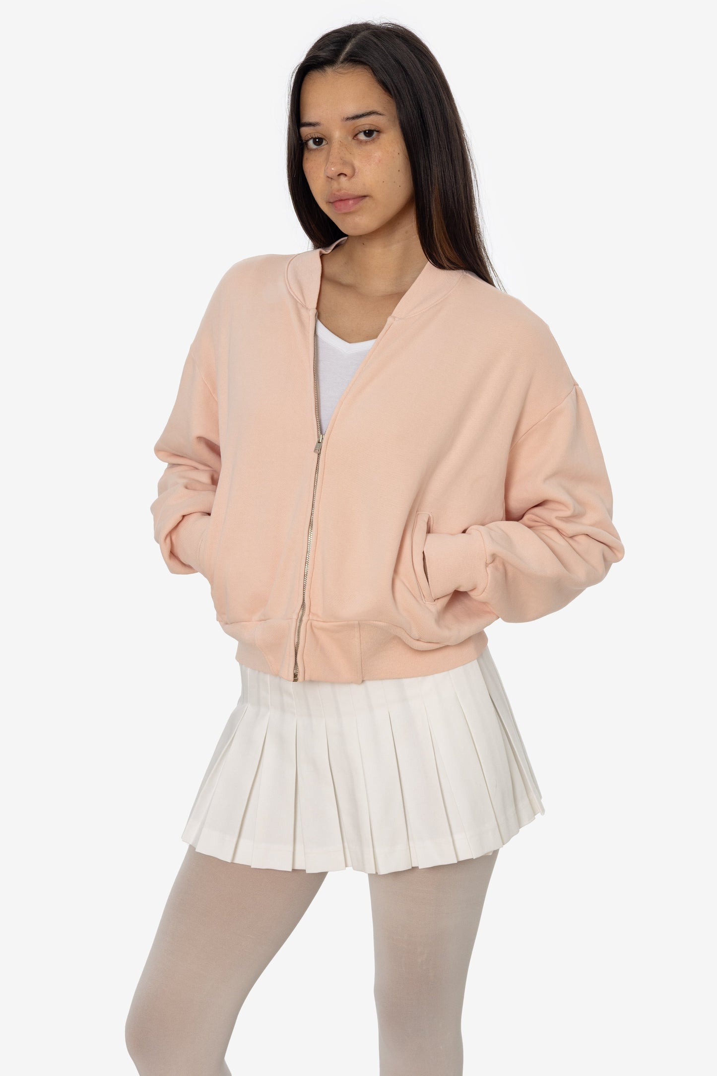 ALP375GD - Alpine Fleece Zip Up Cropped Bomber