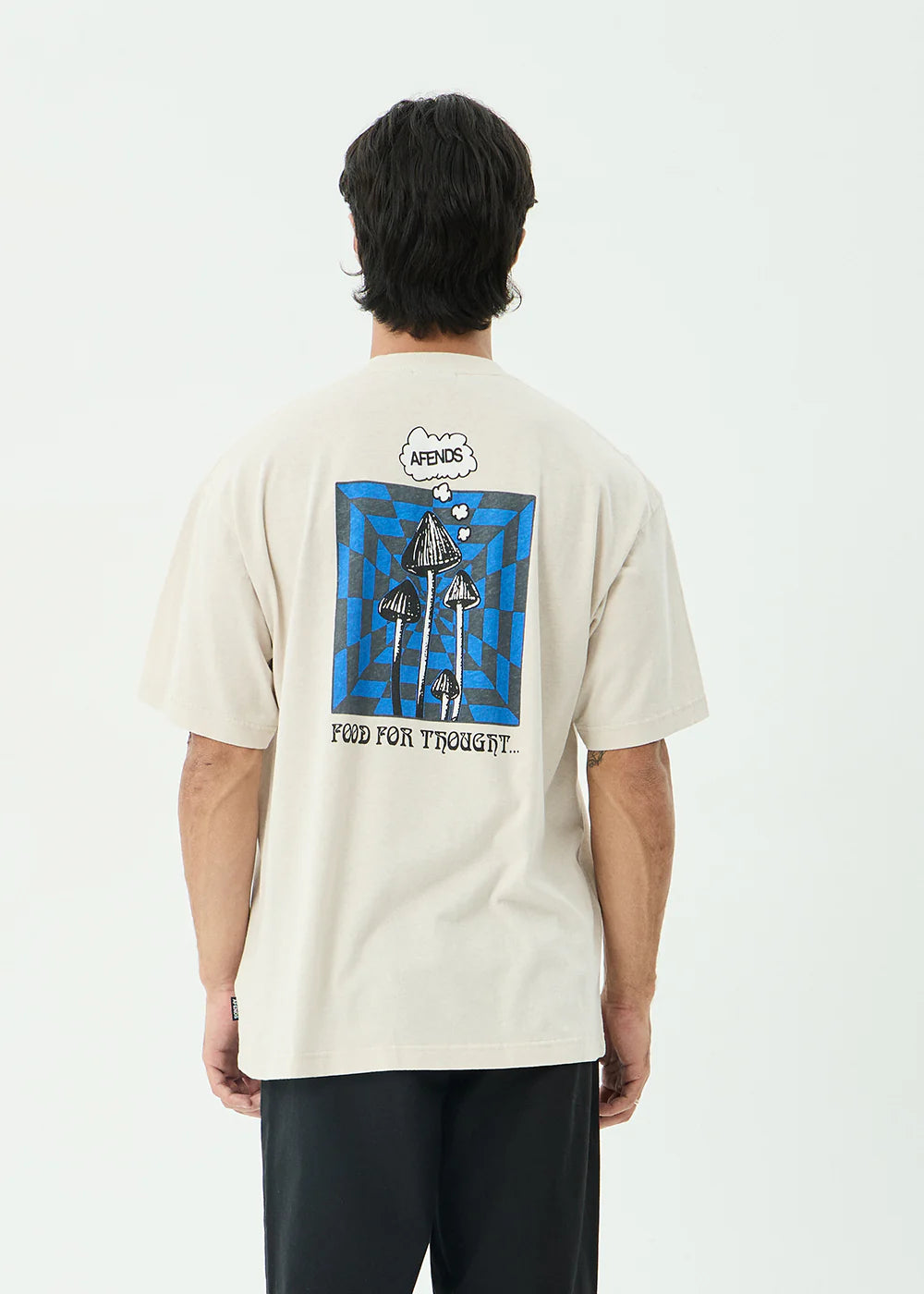 AFENDS Mens Perception - Boxy Tee - Moonbeam