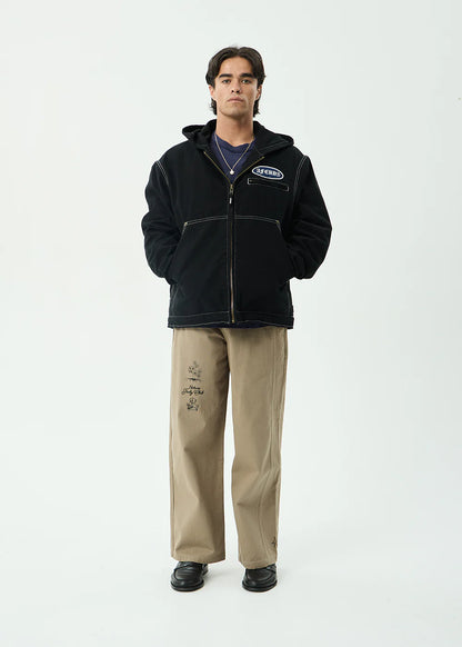 AFENDS Mens Flower Patch - Pablo Printed Pant - Stone