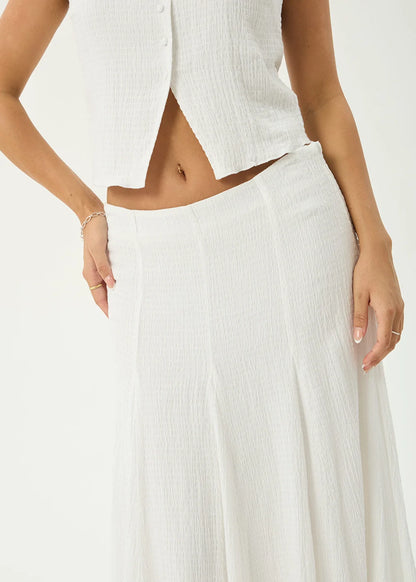 AFENDS Womens Lana - Seersucker Midi Skirt - Off White