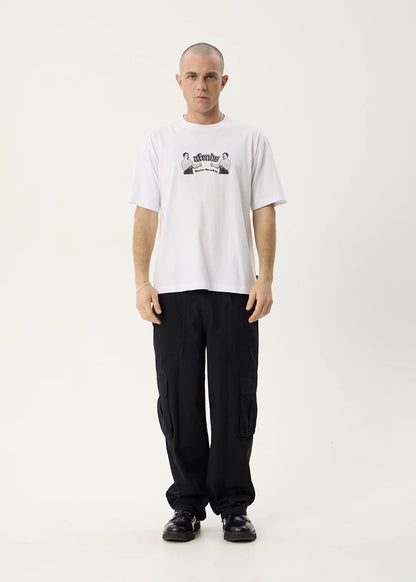 AFENDS Mens Stick Em Up - Boxy Tee - White