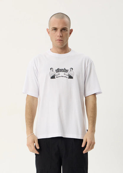 AFENDS Mens Stick Em Up - Boxy Tee - White