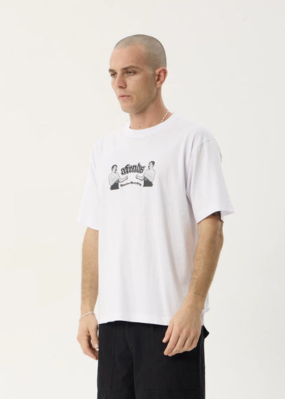 AFENDS Mens Stick Em Up - Boxy Tee - White