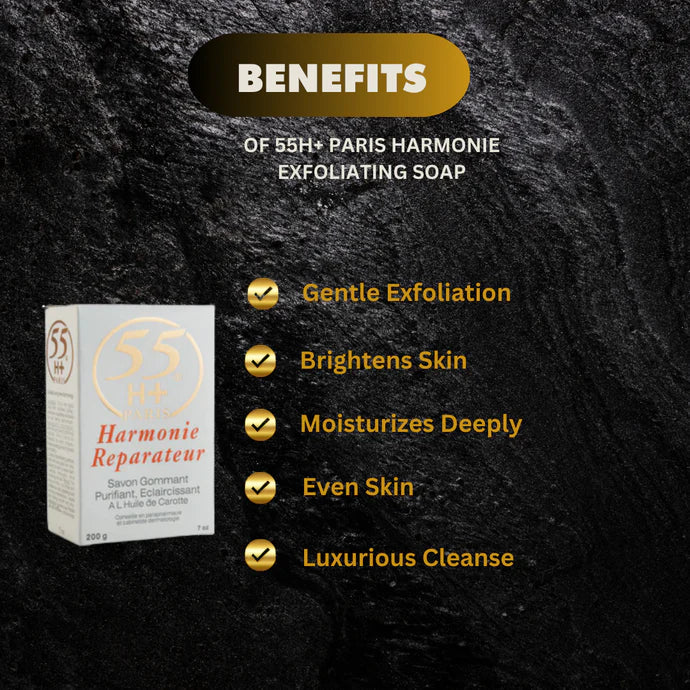 55H+ Paris Harmonie Exfoliating Lightening Soap 7 oz - Kismet Beauty Brands