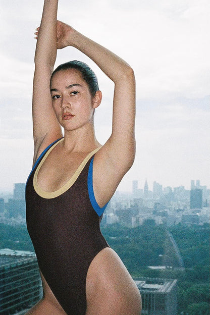 RNT511 - Tricolor One Piece Bathing Suit