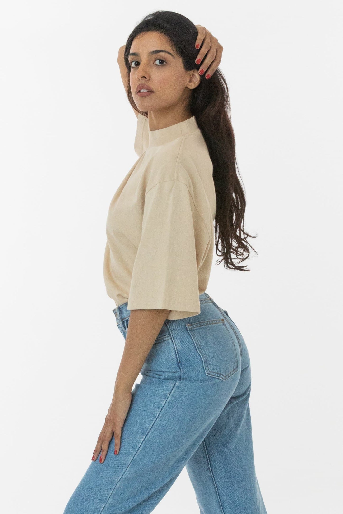 1825GD Unisex - Oversized Short Sleeve High Mockneck T-shirt