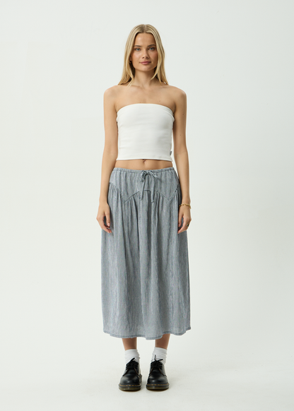AFENDS Womens Marlow - Midi Skirt - Indy Navy Check