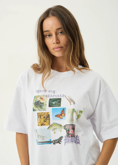 AFENDS Mens Creatures - Boxy Tee - White