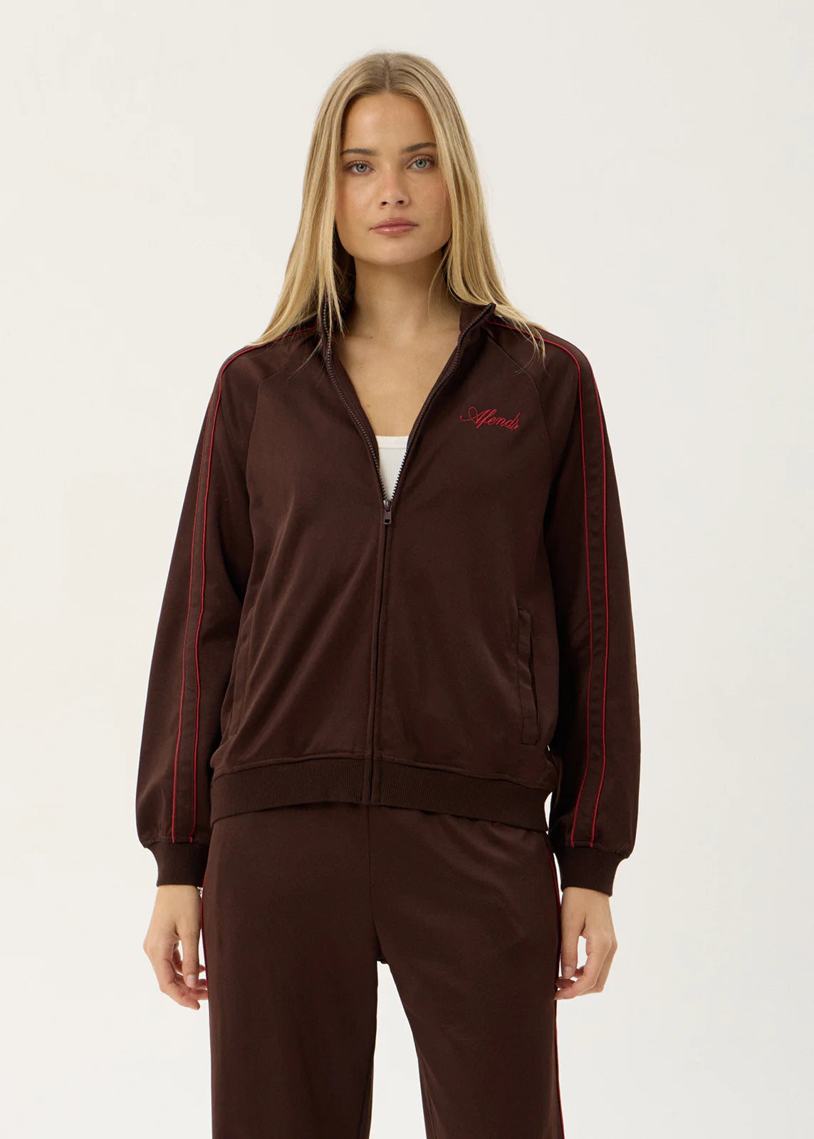 AFENDS Womens Avenue - Track Jacket - Coffee