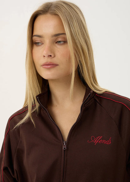 AFENDS Womens Avenue - Track Jacket - Coffee