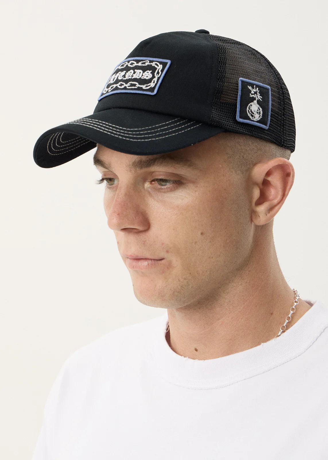 AFENDS Unisex Spiritual - Mesh Trucker Cap - Black