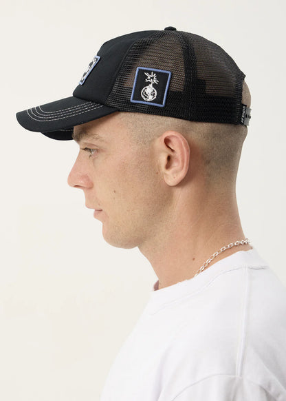 AFENDS Unisex Spiritual - Mesh Trucker Cap - Black