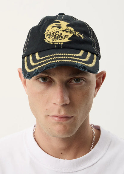 AFENDS Unisex Heavy Parts - Six Panel Mesh Cap - Stone Black